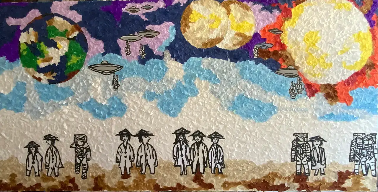 Suzy Forel, Mixed-Media-Collage Nr. 80, 2024