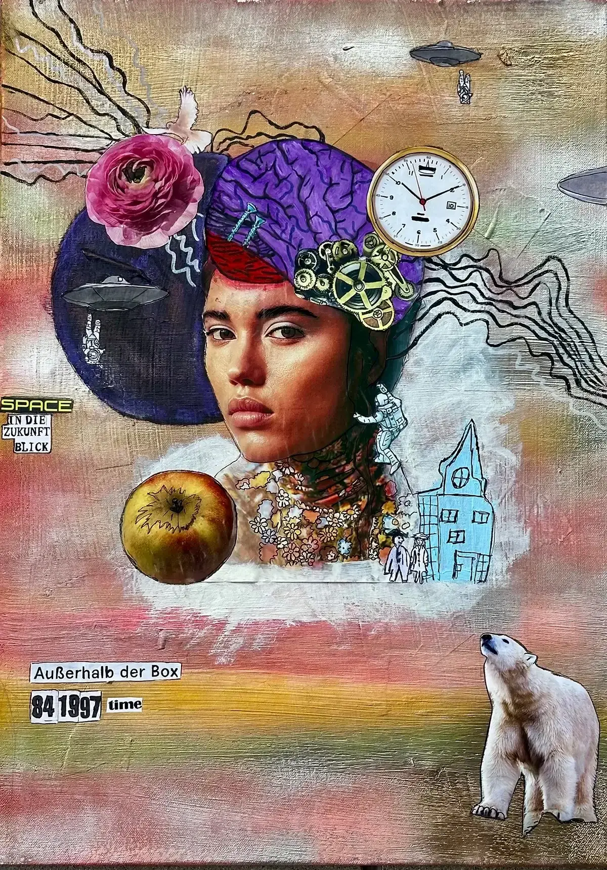 Suzy Forel, Mixed-Media-Collage Nr. 94, 2025